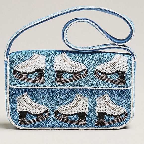 NWT Anthropologie The Fiona Beaded Bag: Winter Icon Edition